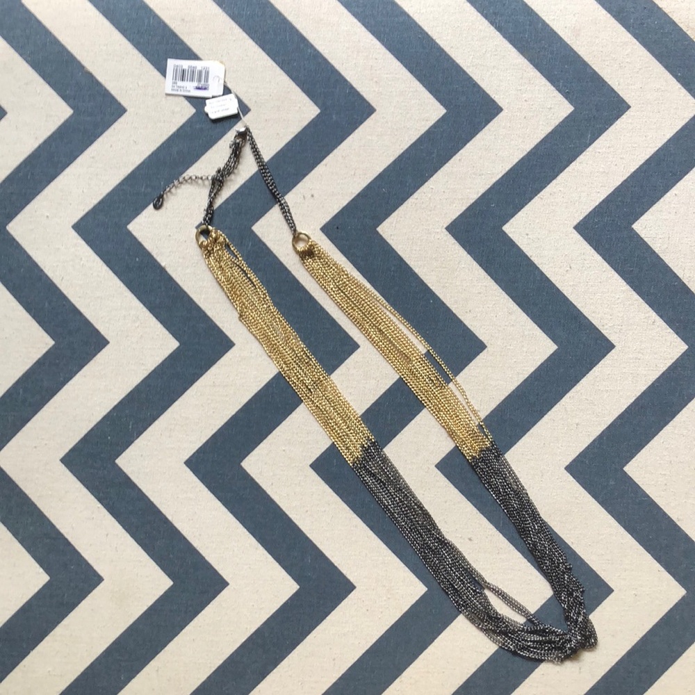 NWT! Macy’s two tone necklace in gold and pewter
